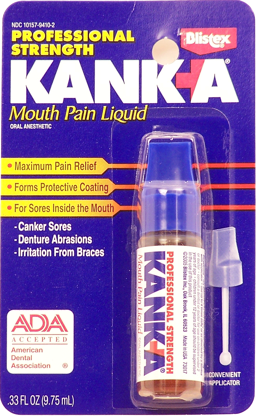 Blistex&nbsp;Kank+a&nbsp;mouth pain liquid, for canker sores, dentures abrasions, & irritation from braces Full-Size Picture